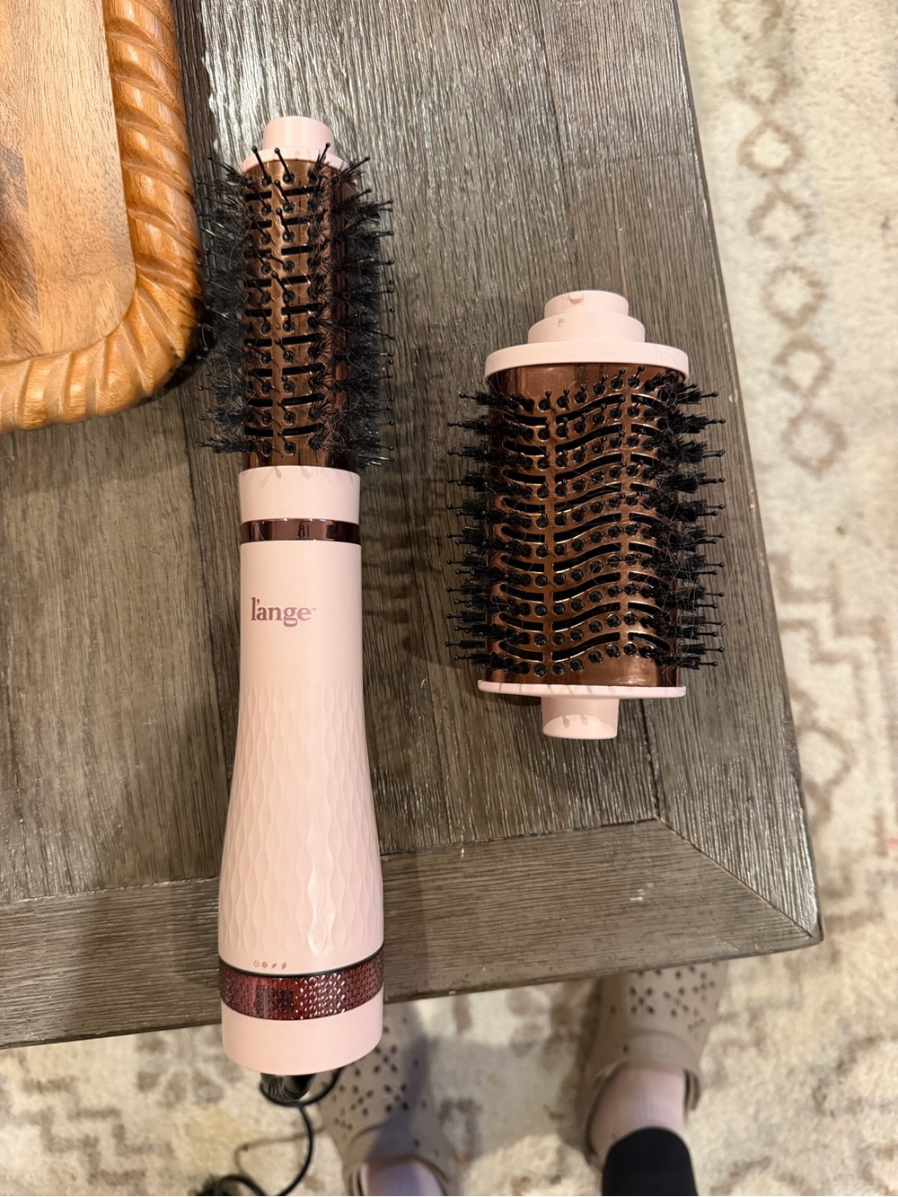 Lange Pink & Rose Gold Hot Air Round Brush Styler with Detachable Head